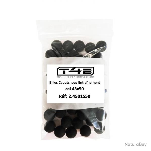 Billes pour arme de dfense T4E Caoutchouc entrainement - Cal. 43 x50