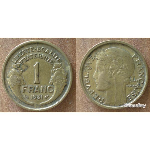 France 1 Franc 1931 Morlon Piece Tete de Laurier Francs