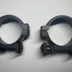 NEUF - Paire de Colliers de Montage 30mm pour Lunette de Visée - Rail Weaver/Picatinny 21mm (W-30)