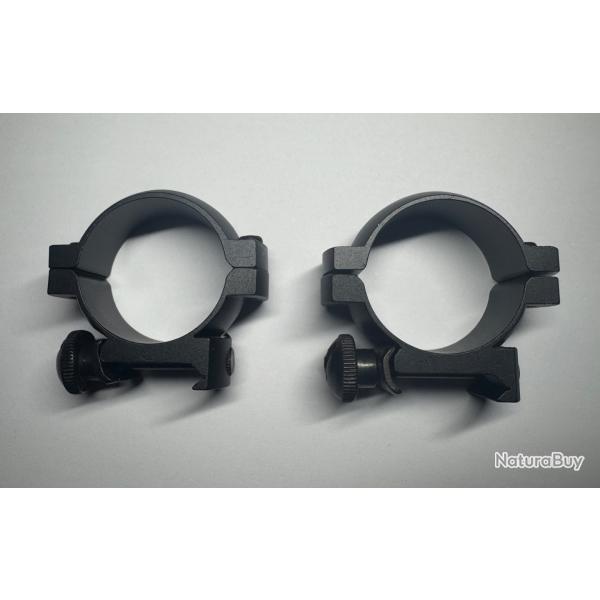 NEUF - Paire de Colliers de Montage 30mm pour Lunette de Visée - Rail Weaver/Picatinny 21mm (W-30)