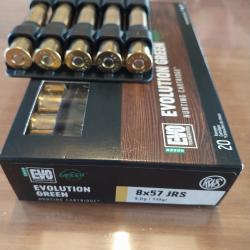 25 balles 8x57 jrs RWS évolution Green 9g/139gr