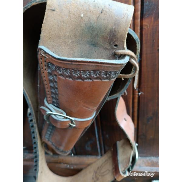 Holster et ceinture cuir western