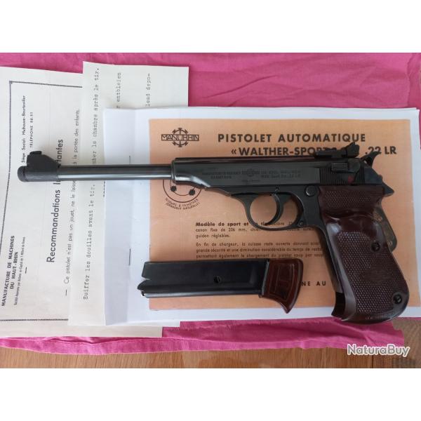 Vend  pistolet  walther / manurhin  PP sport  cal  22 lr