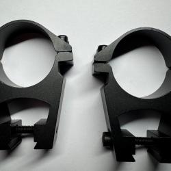Colliers de montage 30 mm pour lunette - Rail 11 mm - Aluminium - NEUF (nc-1123-30)