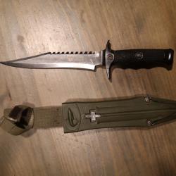 couteau poignard tactique Shark Black Stainless