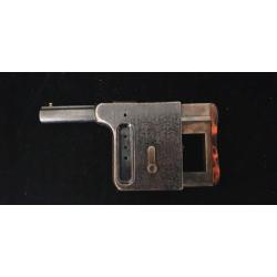 Pistolet français Le Gaulois, n°3, dit "la mitrailleuse de poche", gravure, boîte d'origine!