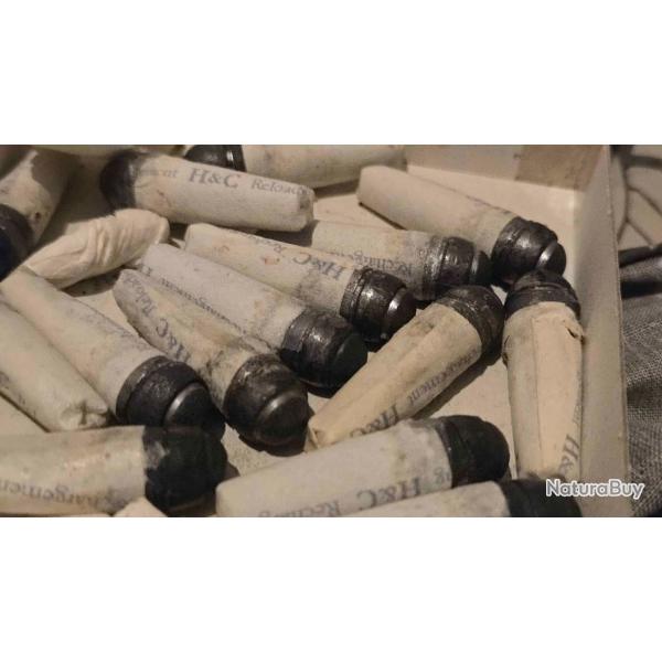 96 Cartouches papiers cal 36 + 96 amorces + 50 ogives + graisse