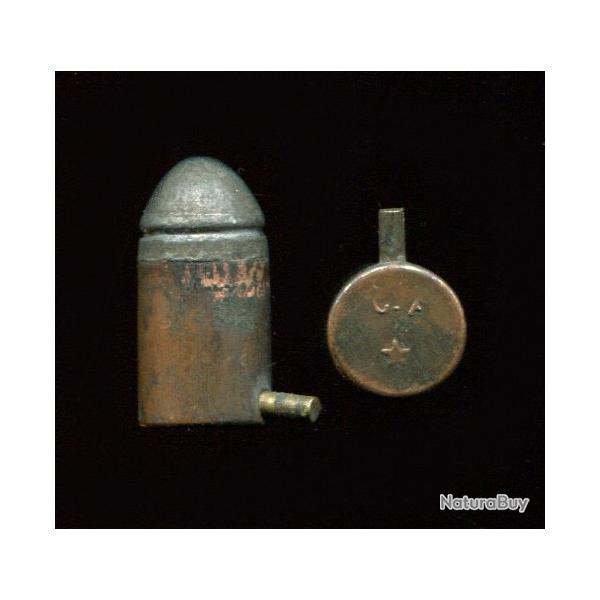 12 mm  broche - production Charles Fusnot - marquage en relief : C.F *  - tui cuivre