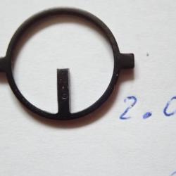 Insert, iris, grain de Tunnel de dioptre Suisse. Diamètre 16,9. N° 2.0   Diopter Blockkorn