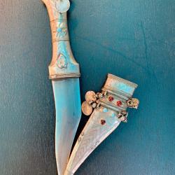 ANCIEN ET SUPERBE POIGNARD SHIBRIYA DE JORDANIE, DÉBUT DU XX° SIÈCLE, ARABE, SYRIEN, PERSE