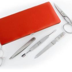 Trousse manucure 6 pièces Alpen cuir rouge 6822R.rouge