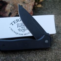 Couteau Terzuola Tactical ATCF Lite Black Manche G-10 Lame Acier Nitro-V Linerlock Clip