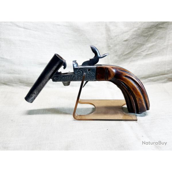 Très beau pistolet à percussion,  à clef - seconde moitié du XIX ième siècle