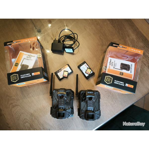 2 camras SPYPOINT LINK EVO + batterie lithium+ SDextrme  COMPLTES surveillance chasse video photo