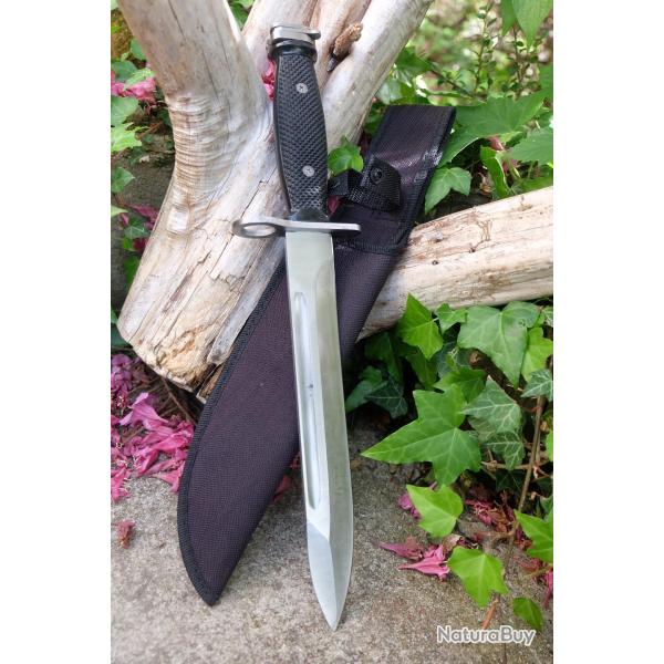 Couteau De Combat BAIONETTE BAYONETTE USM7 Lame Acier Inox Manche Abs Etui nylon001