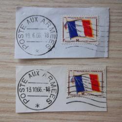 lot 2 timbres franchise militaire France 1966