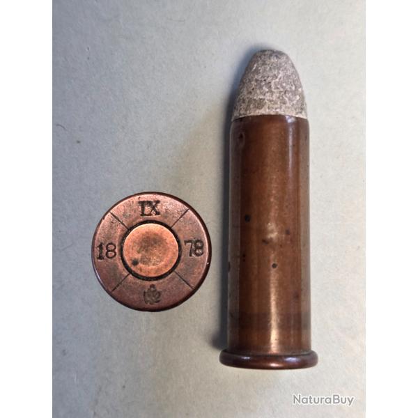 Une belle Cartouche Werndl Carabine 11,2 X 36 R Mod 1877 Autriche Military ,poudre noire