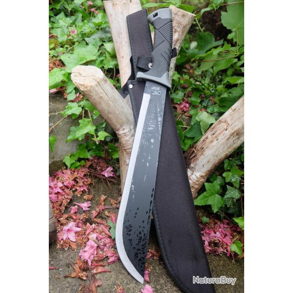 Bowie Couteau Machette Survie Alaska Trekking Lame Acier 3Cr13 Etui Nylon Survivaliste