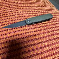 Couteau Civivi linerlock Micarta vert foncé lame noir 14C28N
