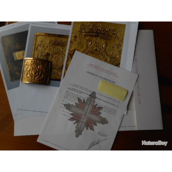 Plaque de ceinturon d'Officier des Cuirassiers d'Angoulême modèle 1814 (restauration 1814 / 1824