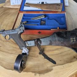 Ensemble complet d'origine Luger Artillerie DWM 1917 avec crosse, holster et accessoires