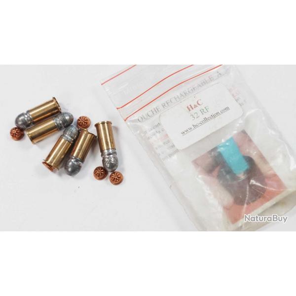 SACHET 5 CARTOUCHES CALIBRE 32RF COURT MUNITIONS A PERCUSSION ANNULAIRE Categorie D