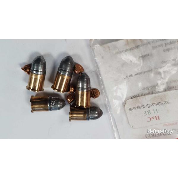 SACHET 5 CARTOUCHES CALIBRE 41RF MUNITIONS A PERCUSSION ANNULAIRE Categorie D