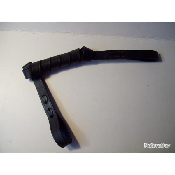militaria ww1 dragonne cuir noire de revolver 1873/1892 poilu officier 14/18