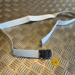 Ceinture militaire en toile nylon blanc avec boucle chrome
