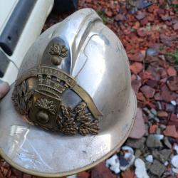 Casque de pompier alu et laiton