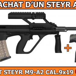 OFFRE STEYR - PACK PROMO STEYR AUG A3 CAL.223R AVEC LUNETTE STEYR x1.5 + 1 PISTOLET STEYR M9-A2 CAL.