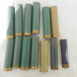 lot d'anciennes douilles carton de collection  pour fusil de chasse