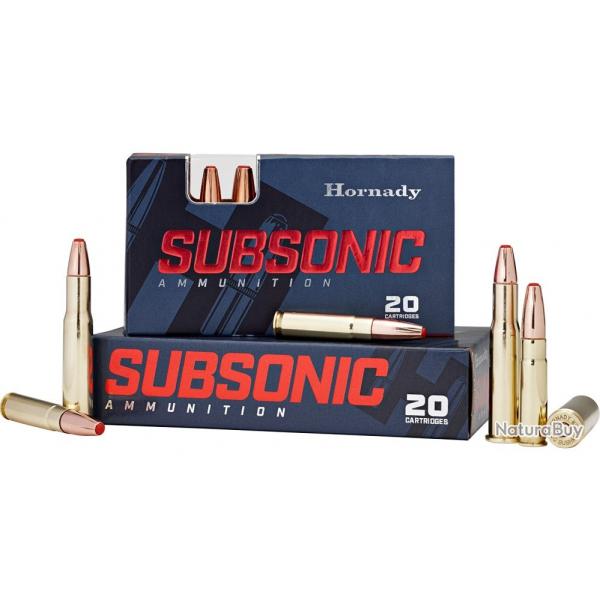 1 BOITE DE 20 CARTOUCHES HORNADY 45-70 GVT 410GR SUB-X SUBSONIC 82742