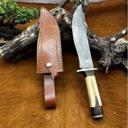 Bowie Smoky Mountain Blades lame en acier Damas 256 couches manche en bois et en os NSMB100