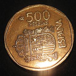 Espagne  piece de 500 pesetas 1987 (Carlos &Sofia) 1987