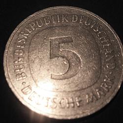 Allemagne  piece de 5 deutsch mark 1980  1980