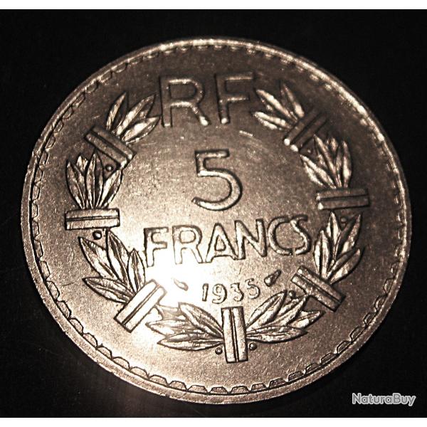 France  piece de 5 francs Nickel 1935 TTB+