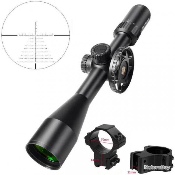 Lunette HD Gen2 6-24x50 FFP Zero Reset Rticule Grav Collier 11mm Bas Tactique Chasse WestHunter