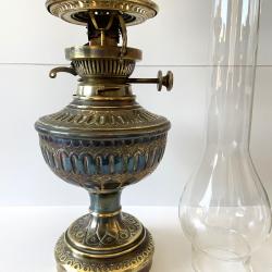 Lampe à Pétrole Huile Kérosène Anglaise Hinks & Son Napoléon III Cuivre Jaune