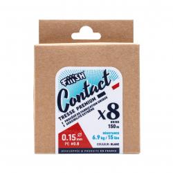 Tresse Fiiish Contact 150m 150m PE 1.5 / 0,22mm 10,9 kg / 24 lbs Blanche