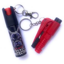 Spray de défense légal et brise vitre / coupe / ceinture / sifflet