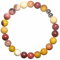 Bracelet en jaspe mokaite - Perles rondes 8 mm