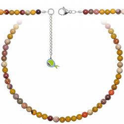 Collier en jaspe mokaite - Perles rondes 6 mm - 60 cm