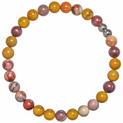 Bracelet en jaspe mokaite - Perles rondes 6 mm