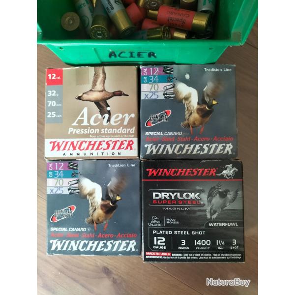 9 kg de cartouches munitions acier Winchester rottweil