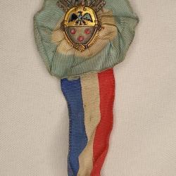 Cocarde ruban de pèlerinage au Vatican 1900