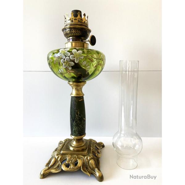Ancienne Lampe  Ptrole Huile Allemagne Fin 1800 Hugo Schneider (Hasag) SH