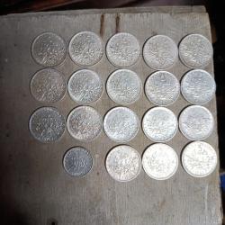 Lot de pièces de 5 francs années 60