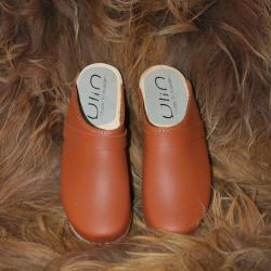 Sabots pour femme suédois bois et cuir tannage végétal 40  cuir auburn veg