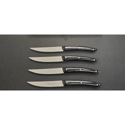 Le Thiers par Claude Dozorme Coffret 4 couteaux à steack - manche noir brillant